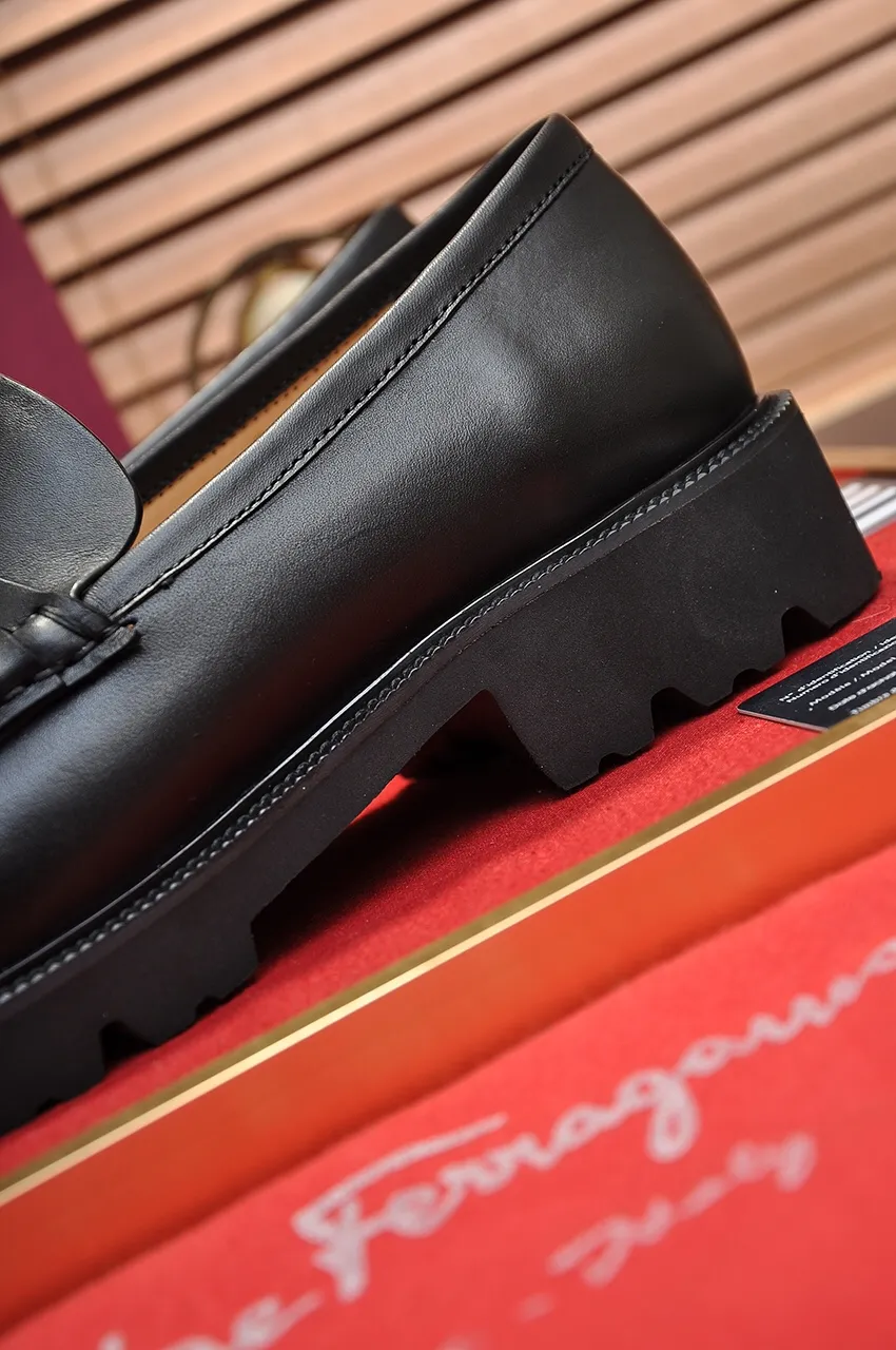 Men's men's shoes 💰540💶[Ferragamo/Ferragamo] (high-end Niuli) New 🍀 Ferragamo* - top version Ferragamo's classic formal leather shoes! Made of imported original cowhide, the inner top layer is comfortable cowhide lining! Original wear-resistant rubber outsole! High quality products! Code number 38-45 (45 customized)